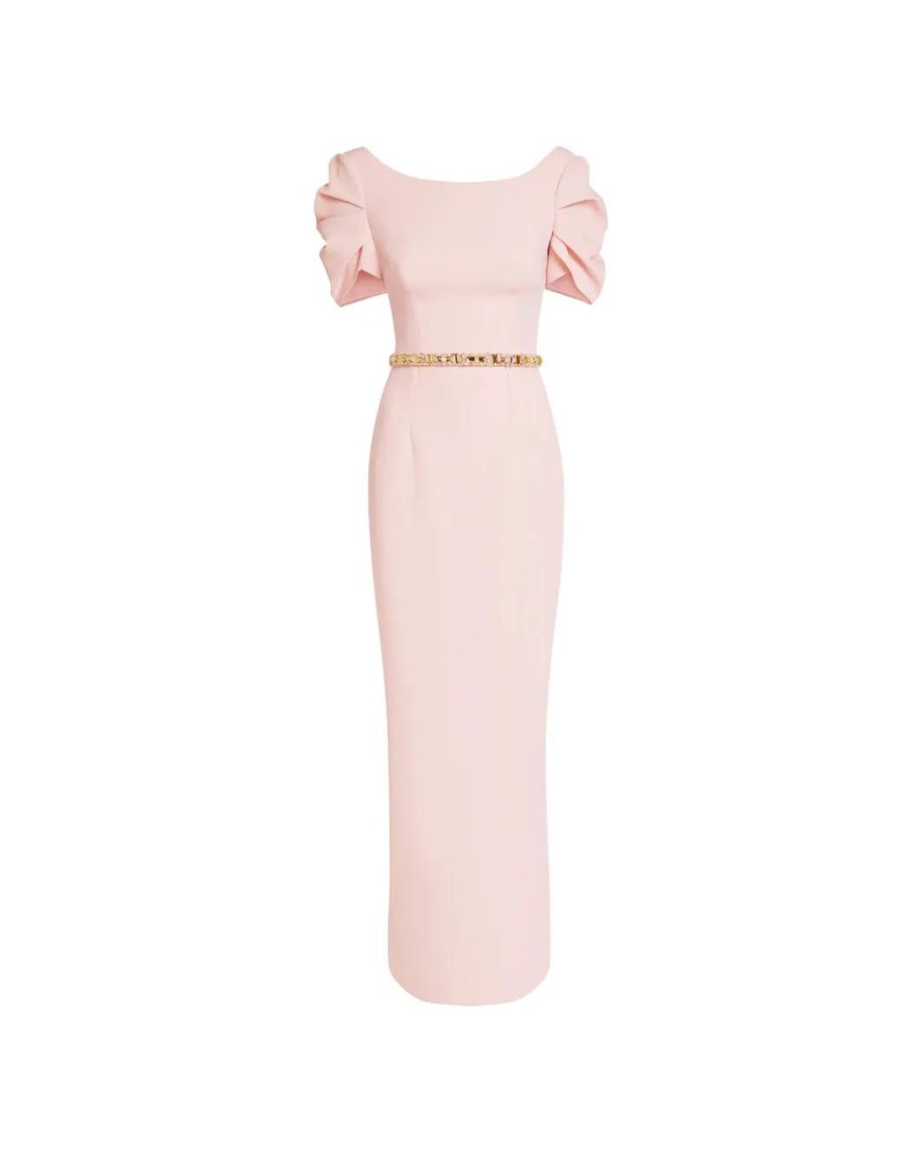 Safiyaa Pink Vanna Sculptural-Sleeve Maxi Dress
