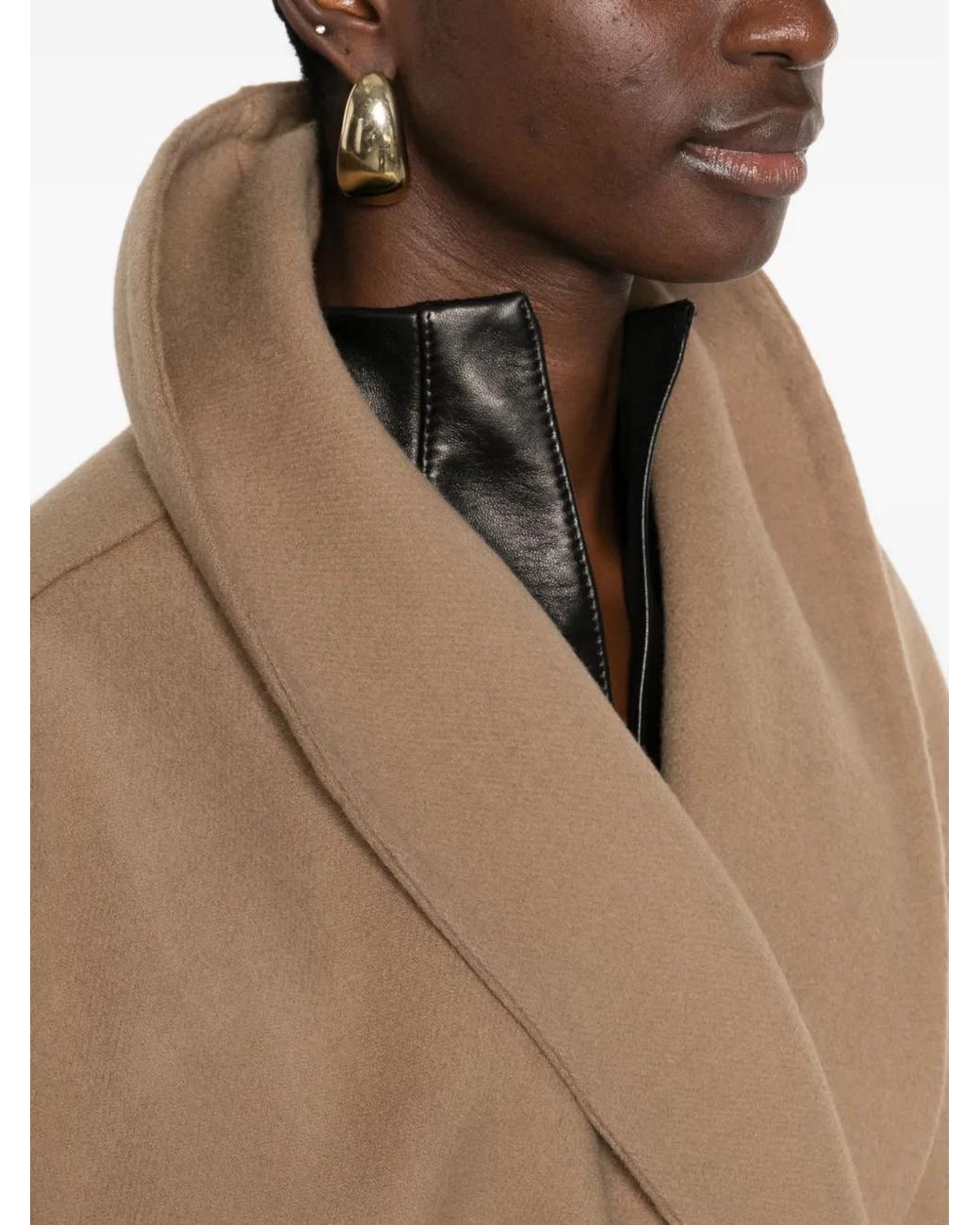 Balenciaga Natural Short Wrap Coat