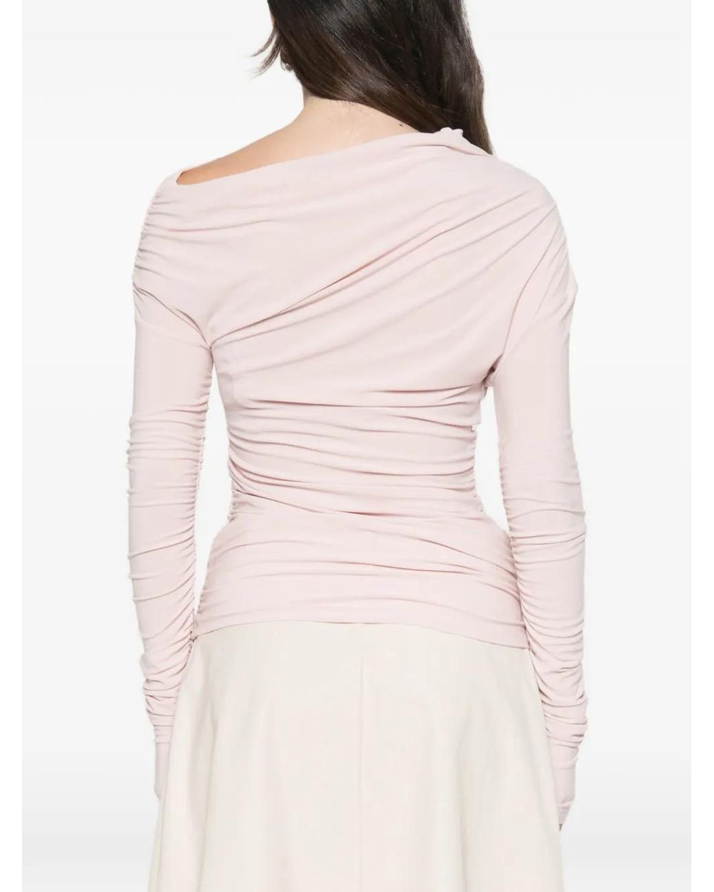 Patrizia Pepe Pink Draped Off-Shoulder Top