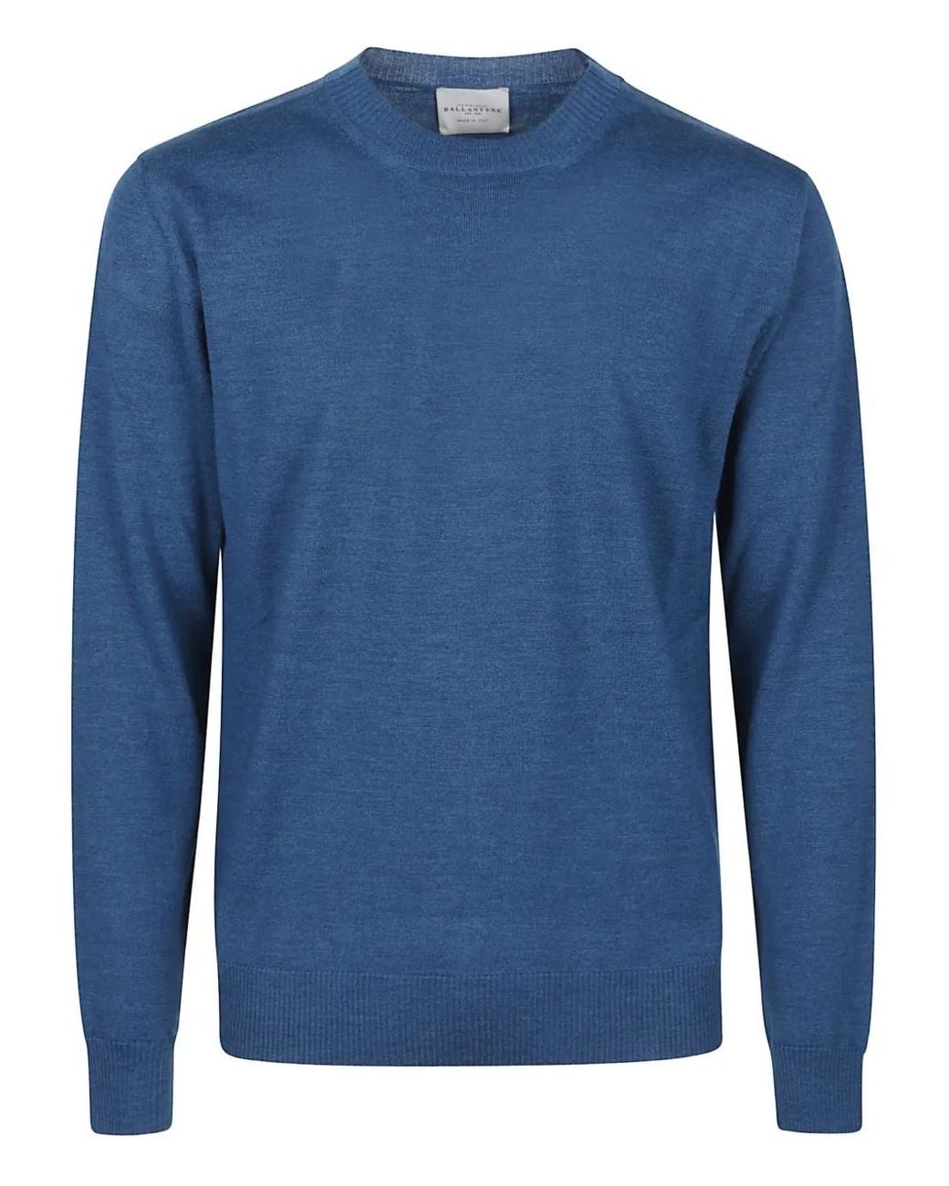 Ballantyne Blue Crew-Neck Merino-Wool Sweater for men