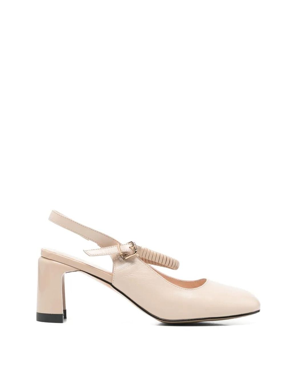 Linda Baumann Natural Buckle-Fastening Slingback Heeled Pumps