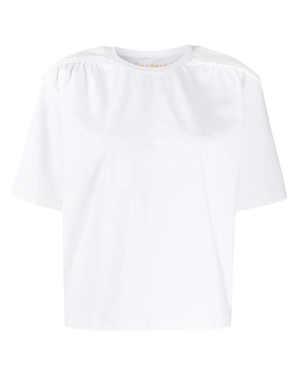 Remain White Piped-Shoulder T-Shirt