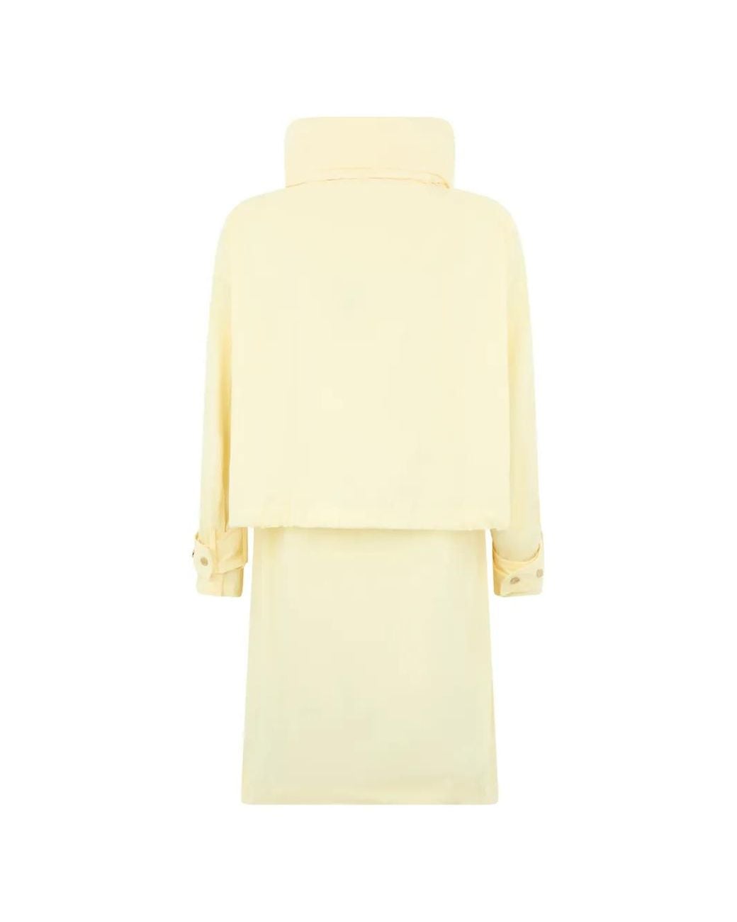 Moorer Yellow High-Collar Zip-Up Coat