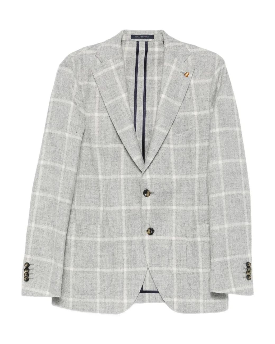 Latorre Gray Check-Pattern Blazer for men