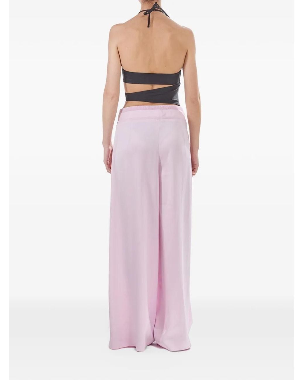 Genny Pink Envers Pleated Palazzo Pants