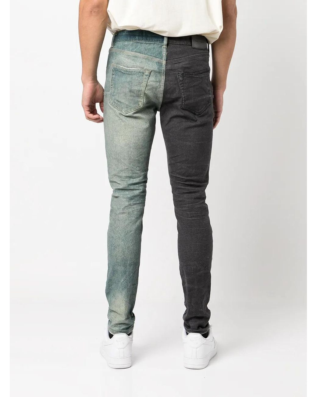 Purple Brand Blue Two-Tone Distressed Jeans for men