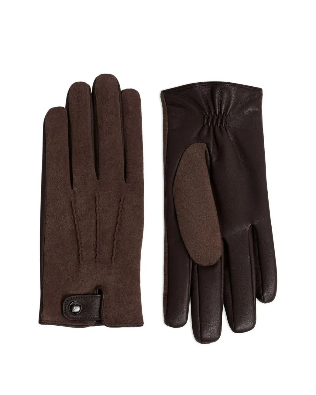 Manière De Voir Brown Mario Faux-Leather Gloves