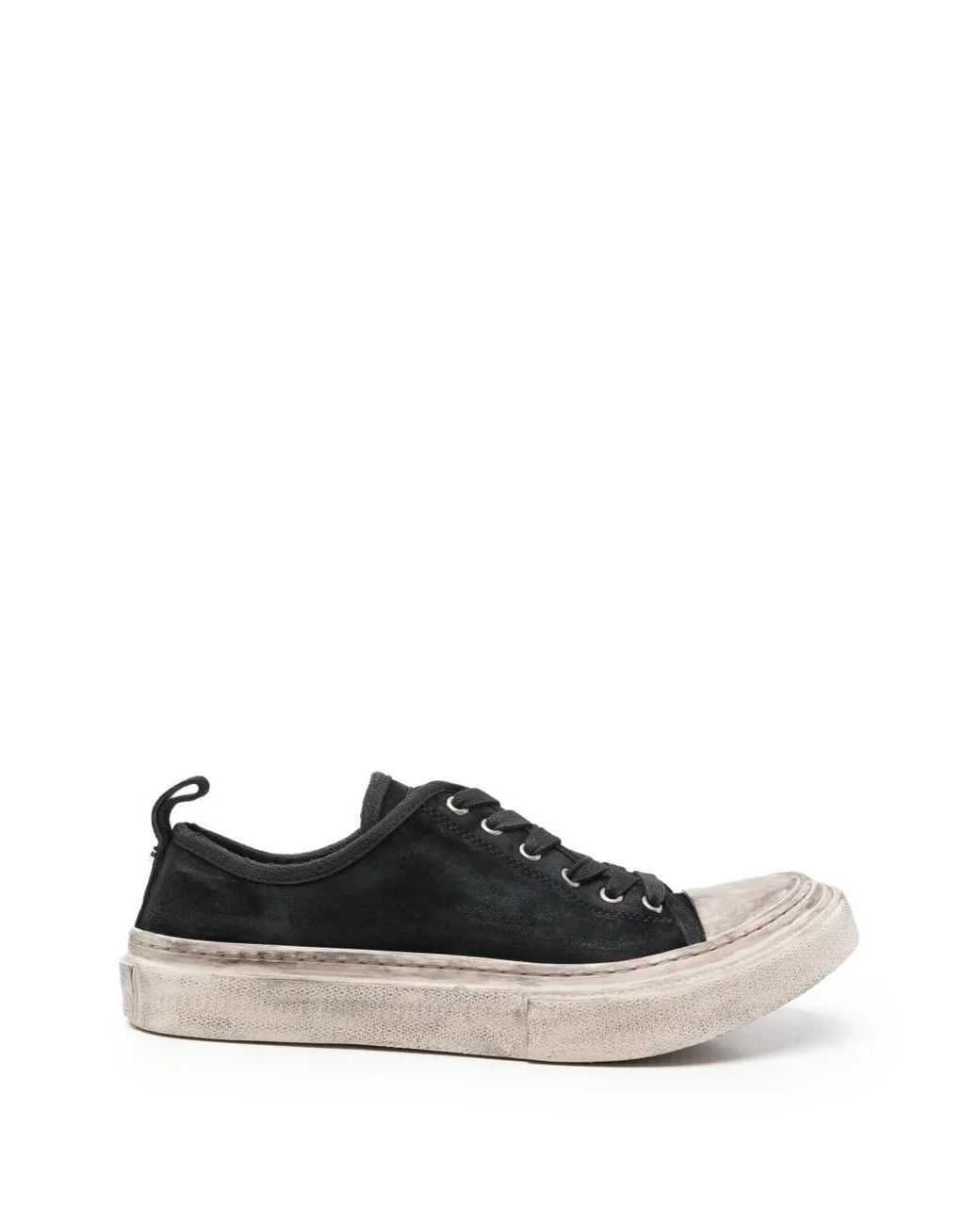 Ann Demeulemeester White Halli Distressed-Effect Lace-Up Sneakers for men