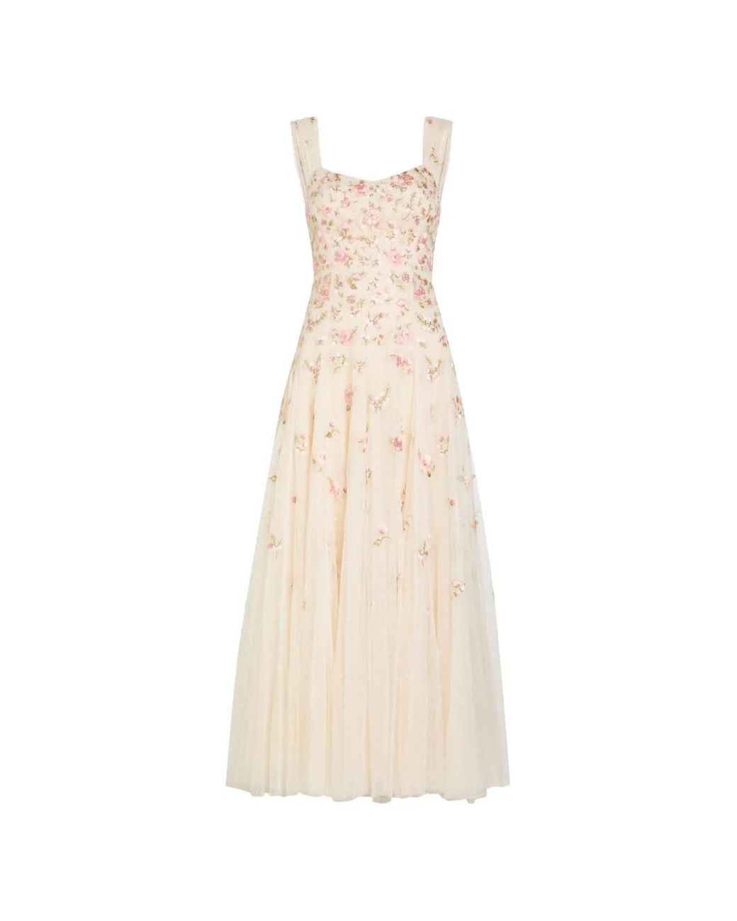 Needle & Thread White Mayflower Ditsy Embroidered Gown