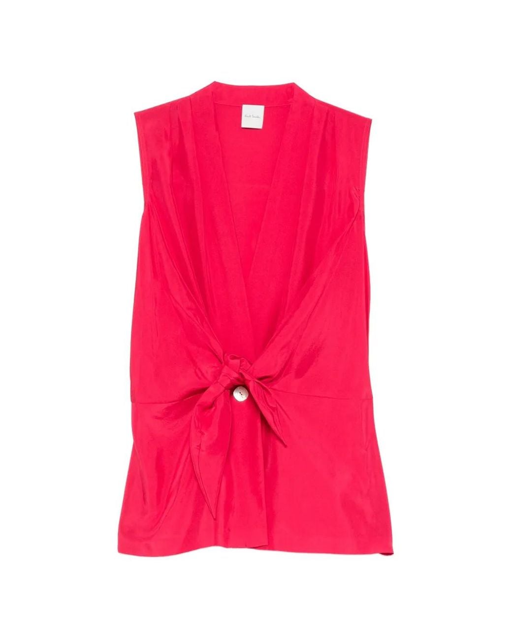 Paul Smith Pink Silk Front Tie Top