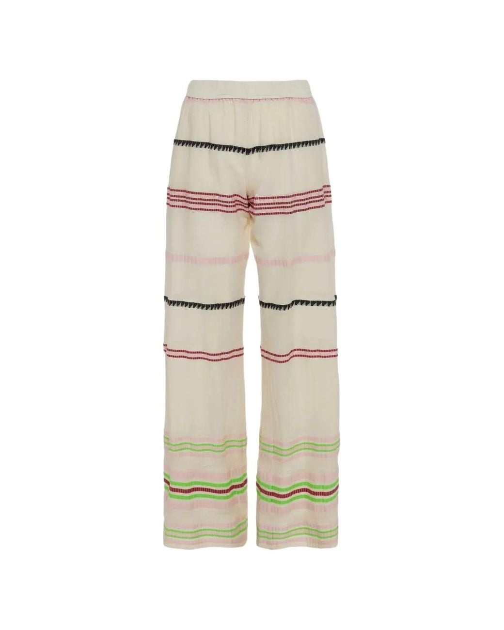 Devotion White Gestreifte Hose