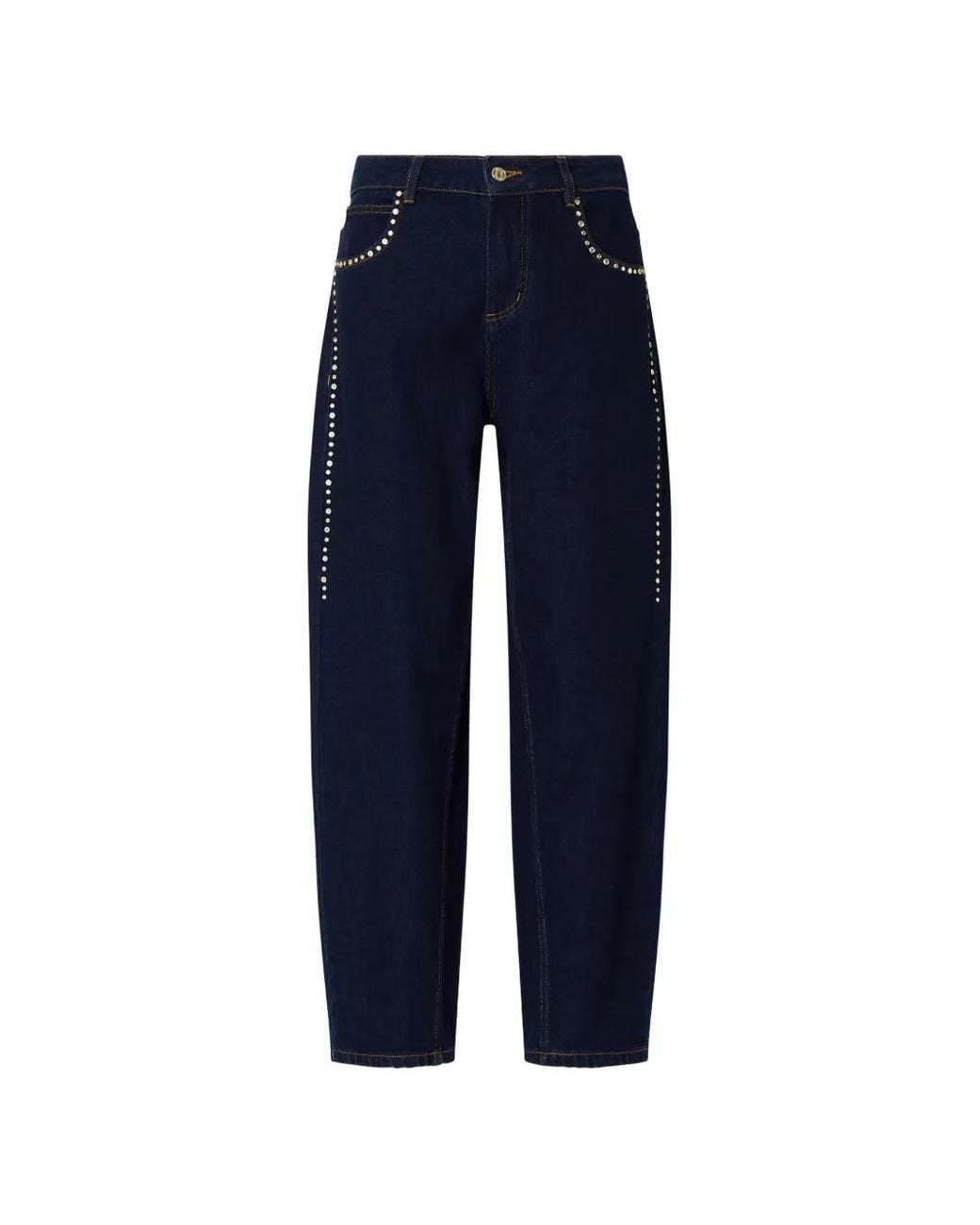 Liu Jo Blue High-Waisted Jeans With Rhinestones