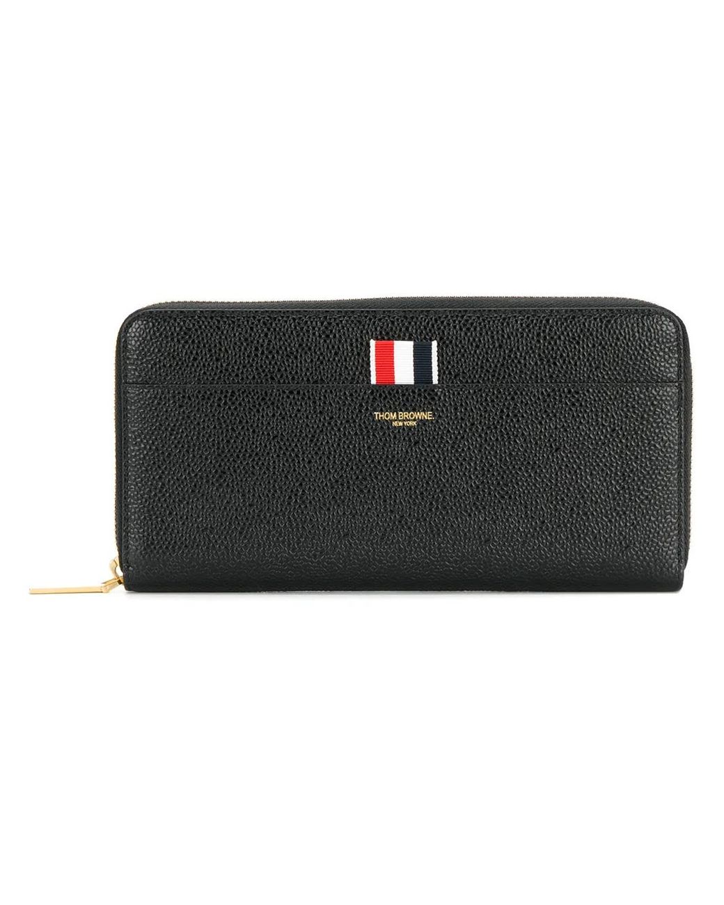 Thom Browne Black Wallet With Front Logo Detail
