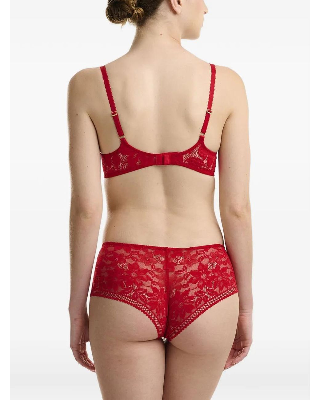 Wolford Red Floral-Lace Briefs