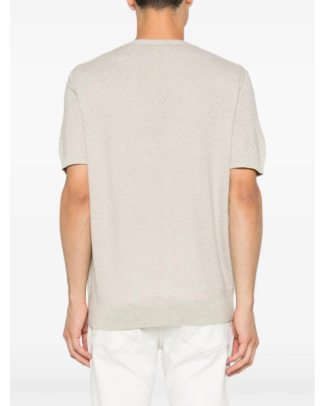 Corneliani White Crew-Neck T-Shirt for men