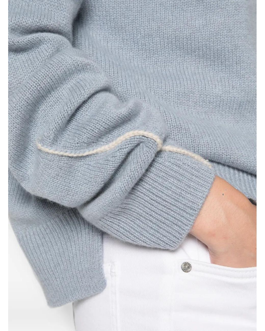 Bompard Blue Cashmere Jersey-Knit