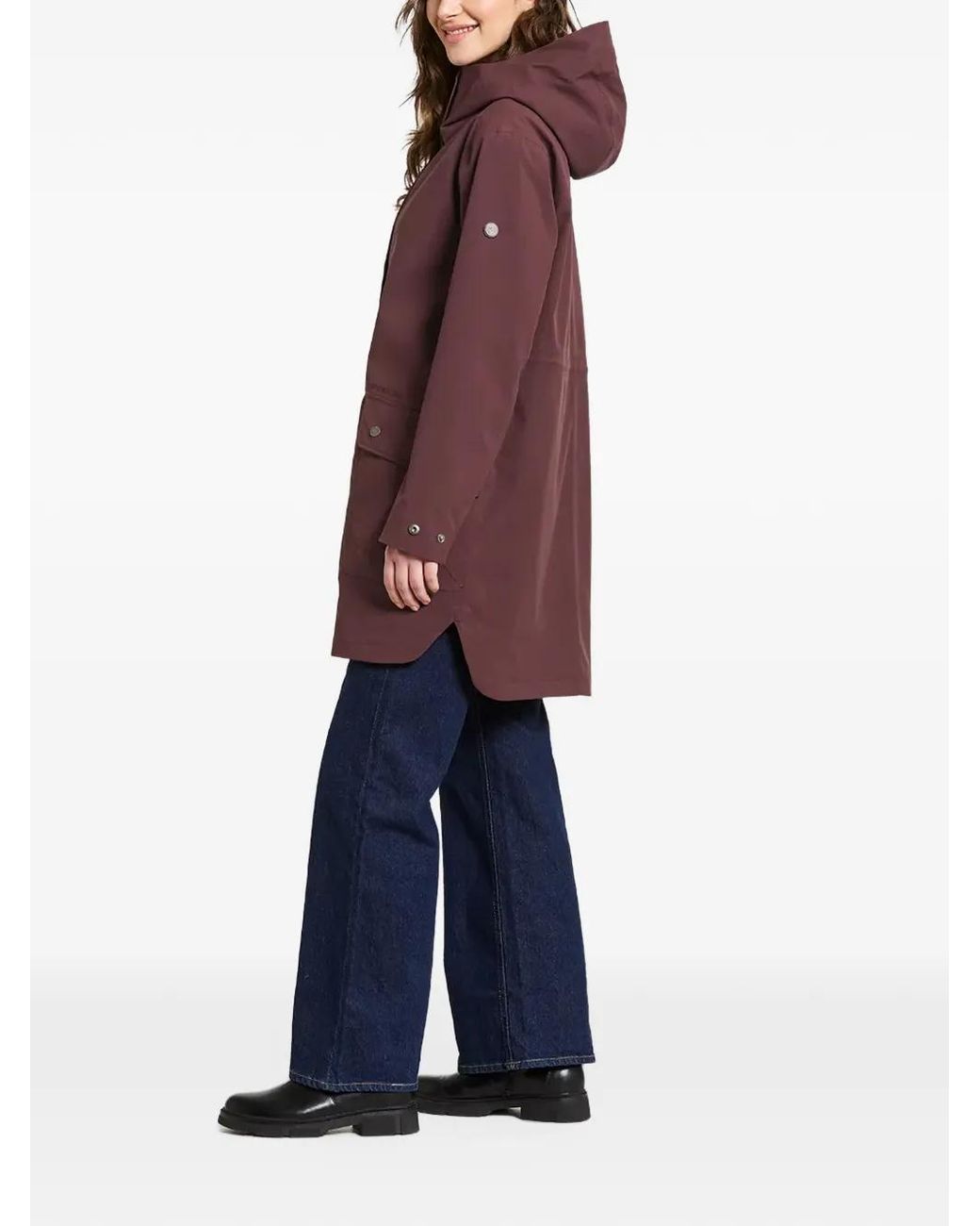 Didriksons Purple Hooded Press-Stud Coat