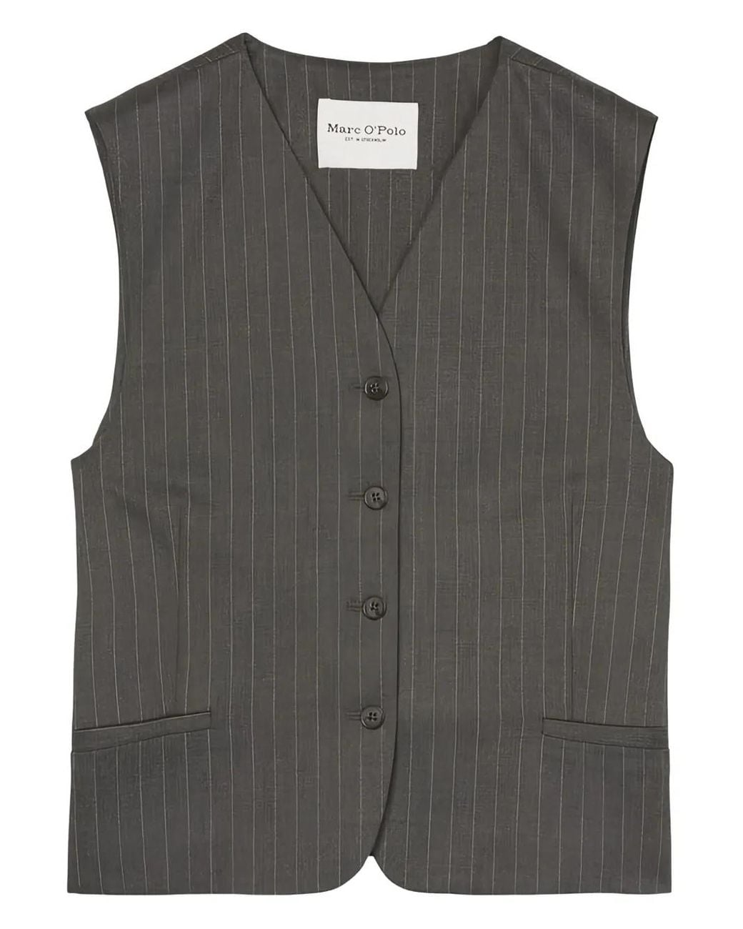 Marc O' Polo Gray Pinstripe Sleeveless Waistcoat