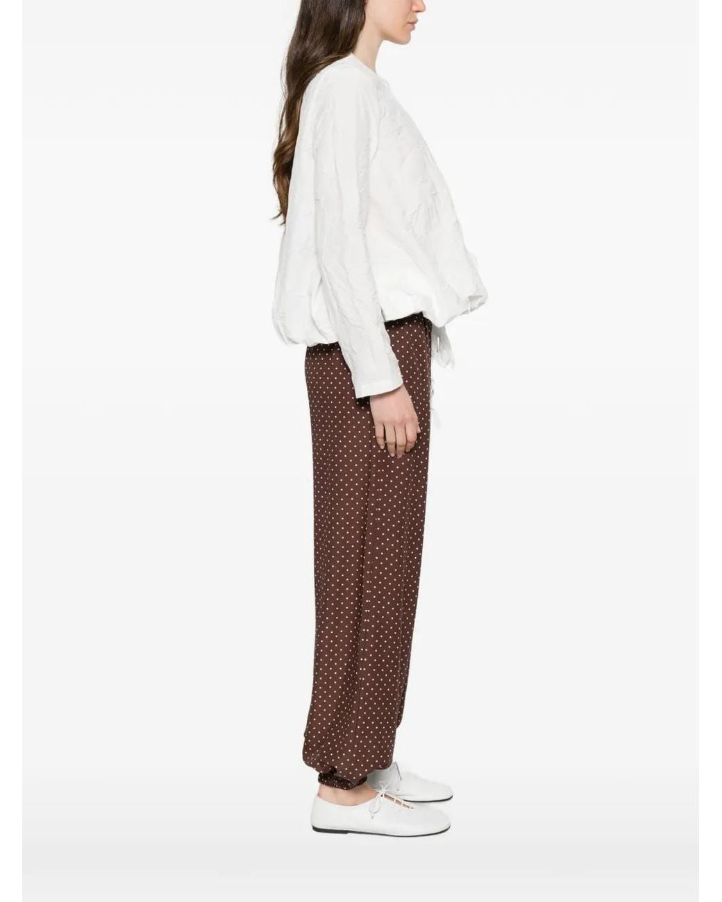 Apuntob White Drawstring-Hem Jacket