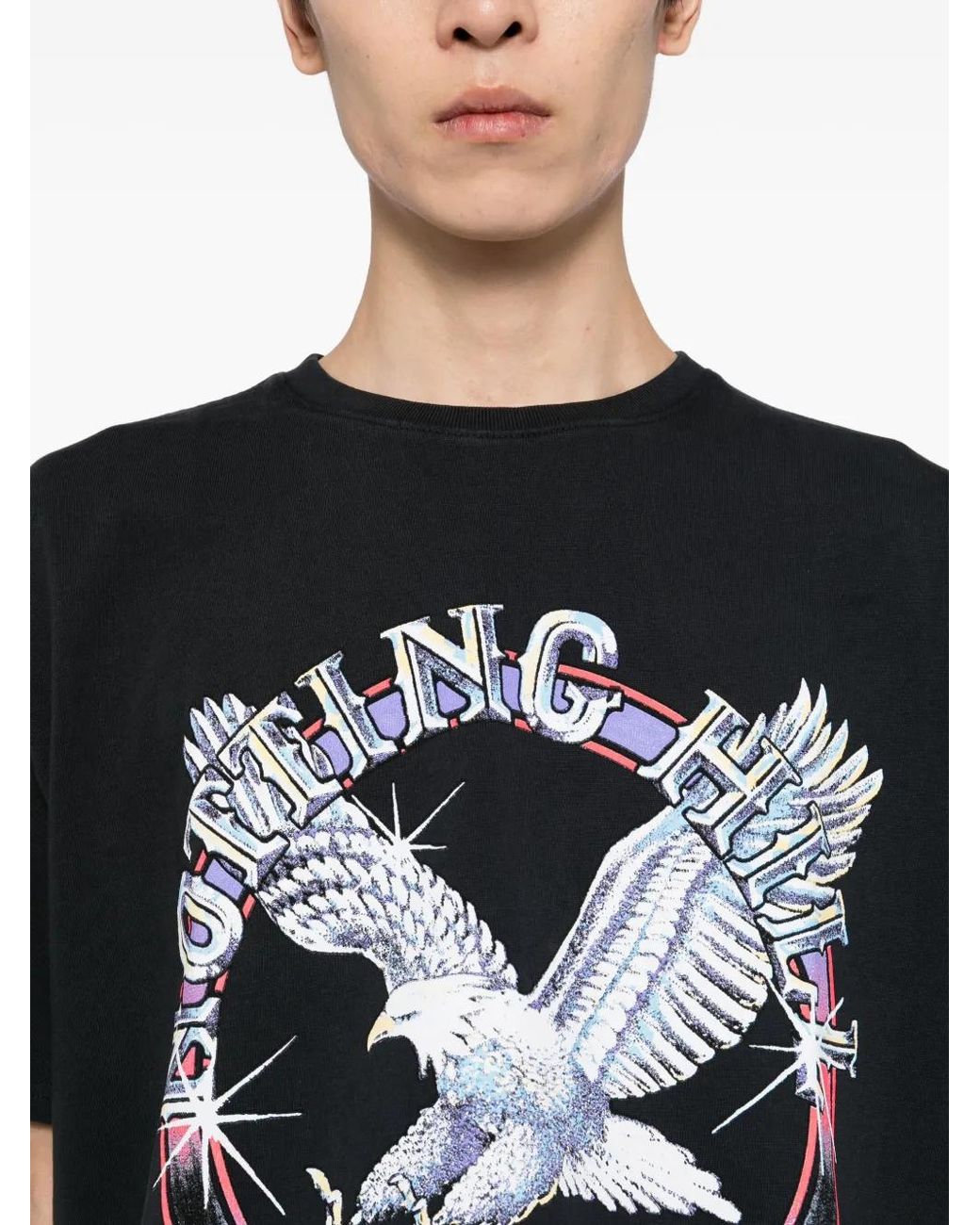 Rhude Black Notting Hill Eagle T-Shirt for men