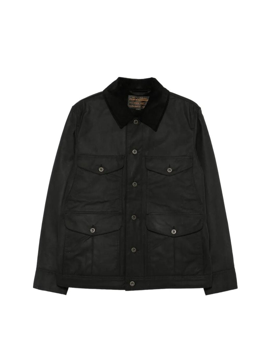 Filson Black Button-Up Corduroy-Collar Jacket for men