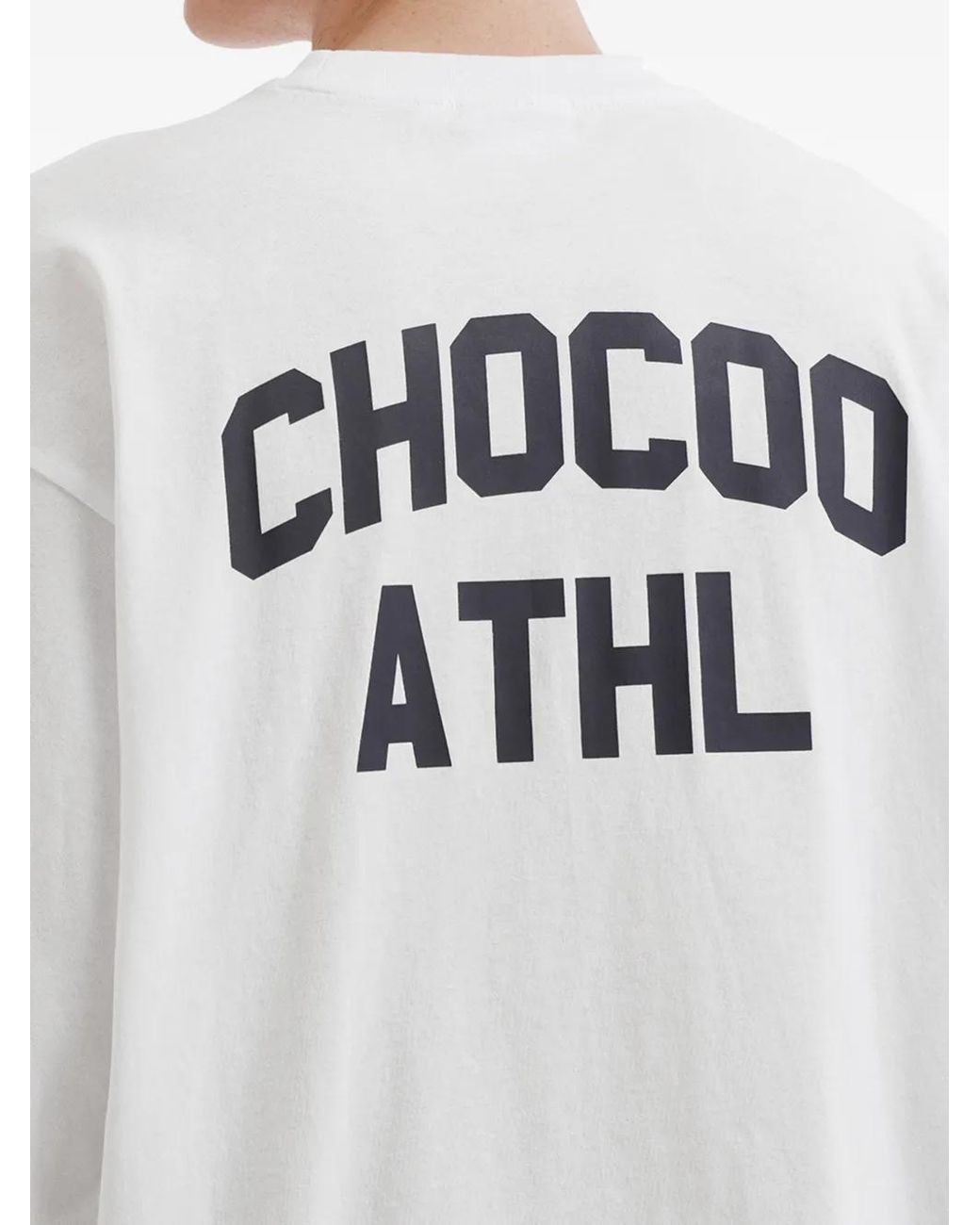 Chocoolate White T-Shirt Longues Manches À Patch Logo for men