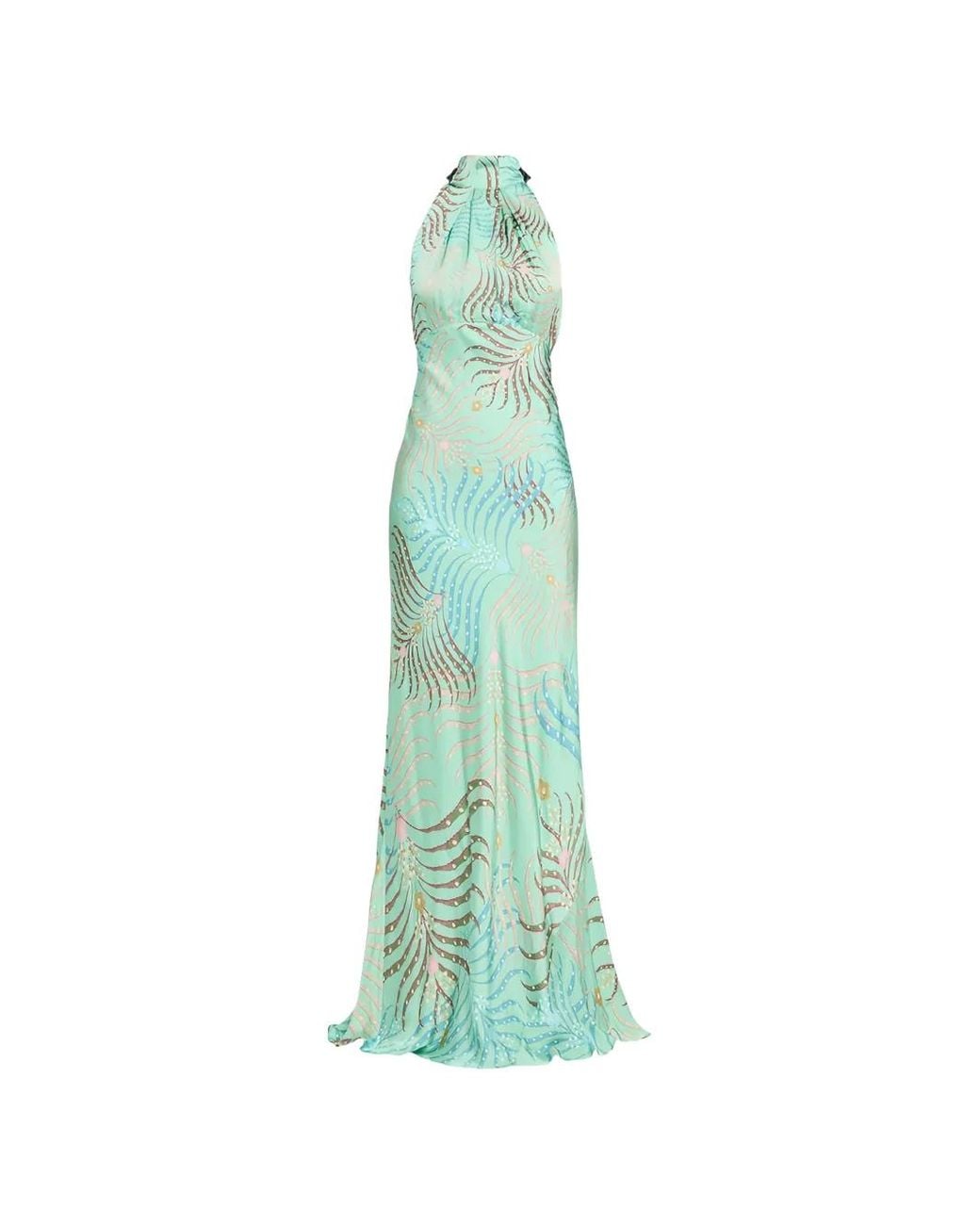 Saloni Green Michelle High-Neck Gown