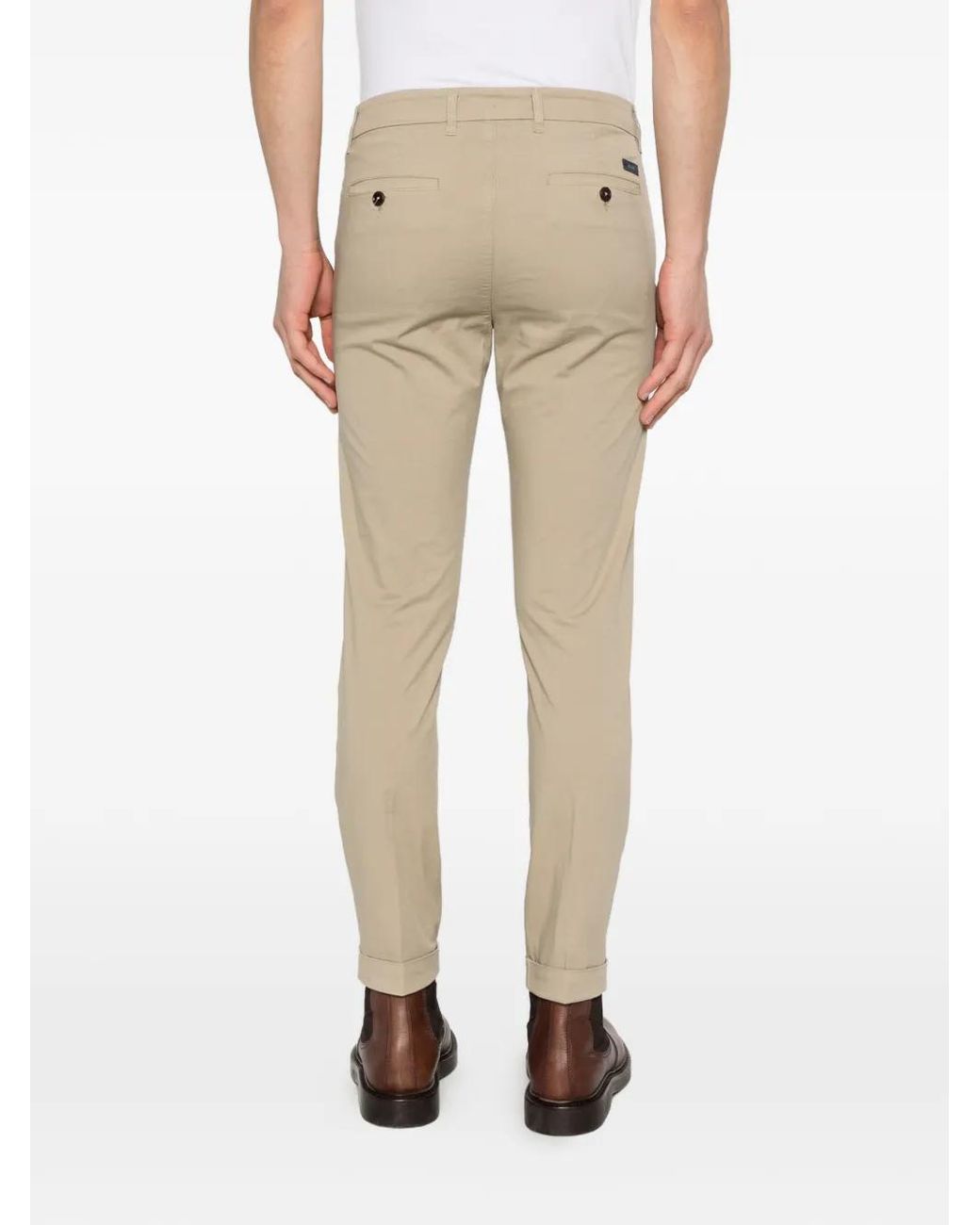 Fay Natural Turned-Up Trousers for men
