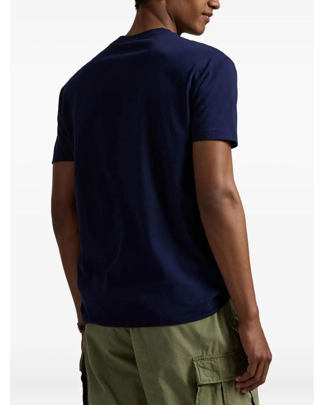 Polo Ralph Lauren Blue Crewneck Logo Print T-Shirt for men
