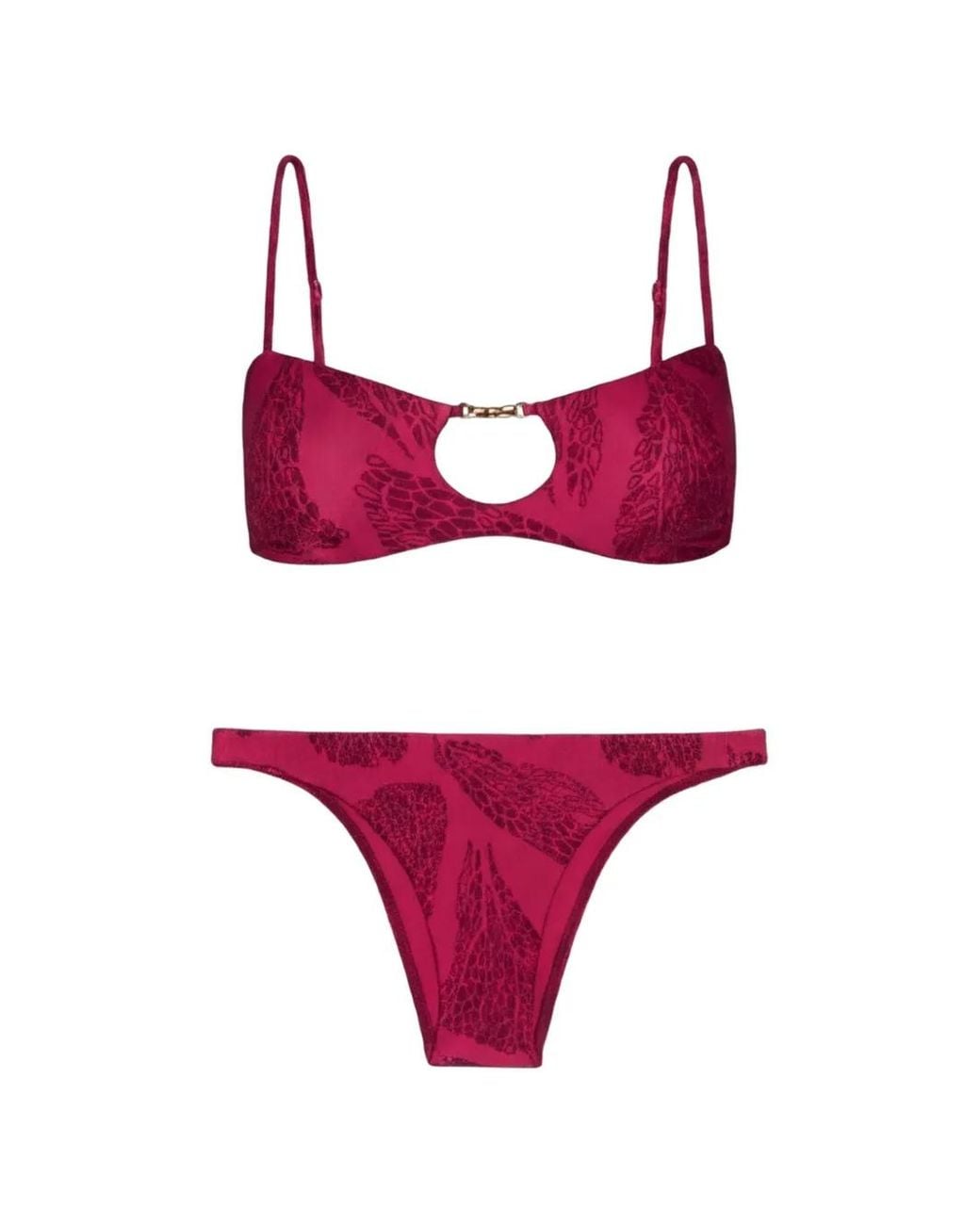 ViX Pink Candice Darla Printed Cut-Out Bikini