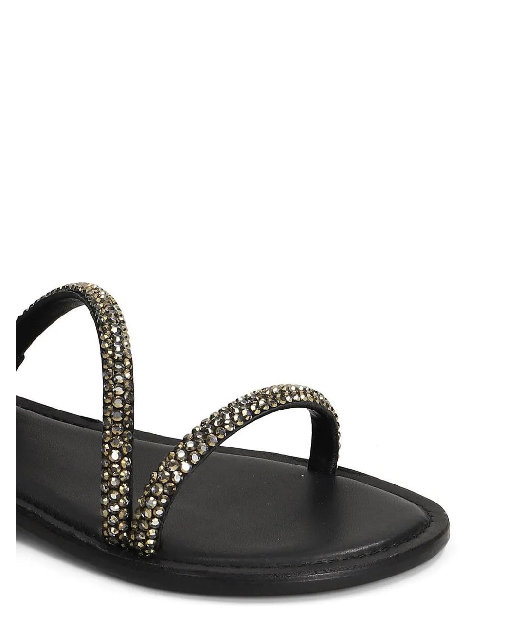 Fusion Black Crystal-Embellished Wrap-Around Sandals