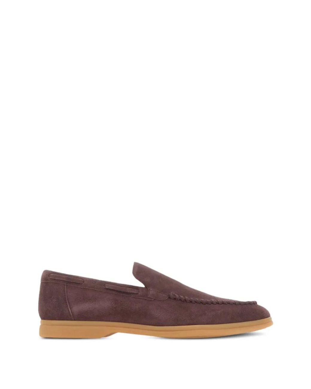 Eleventy Brown Mocassins En Daim À Détail De Ruban for men