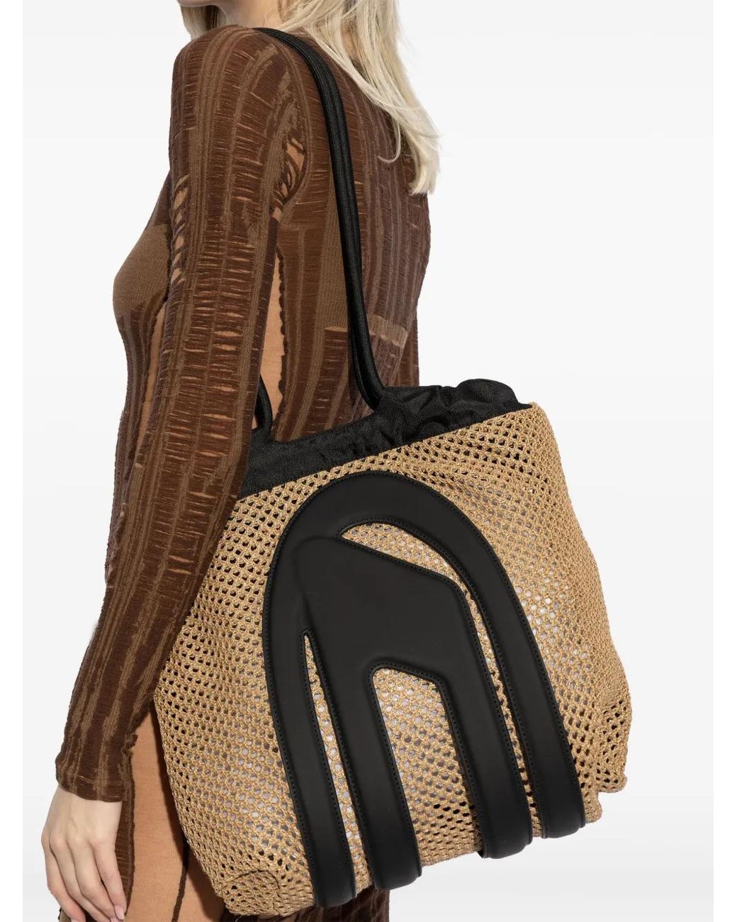 DIESEL Medium Cage-D Tote Bag in Black | Lyst