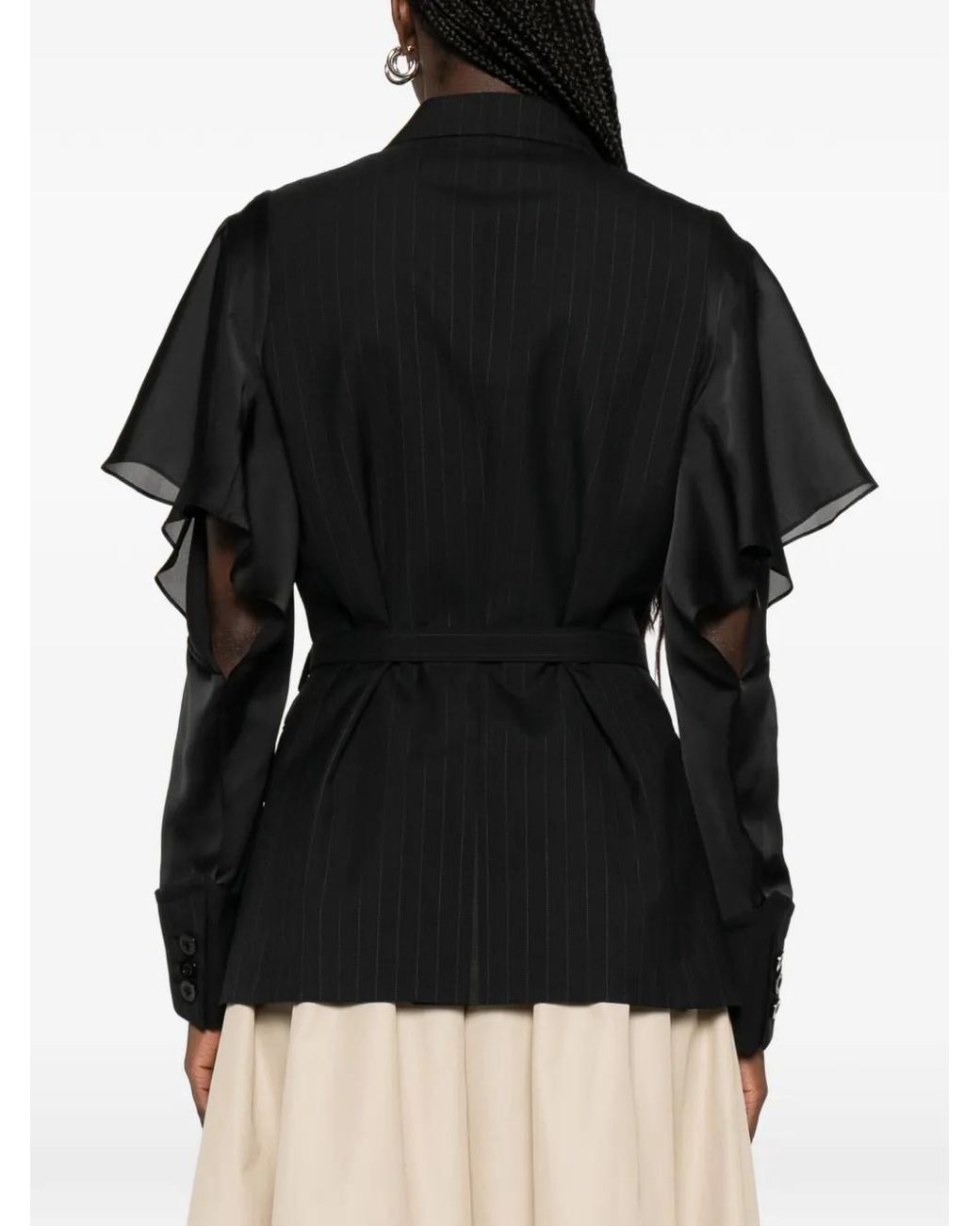 Sacai Black Chalk Stripe Jacket