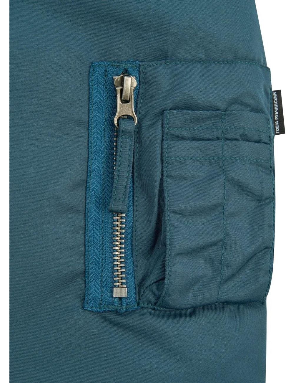 Gosha Rubchinskiy Blue Padded Sleeve-Pocket Bomber Jacket