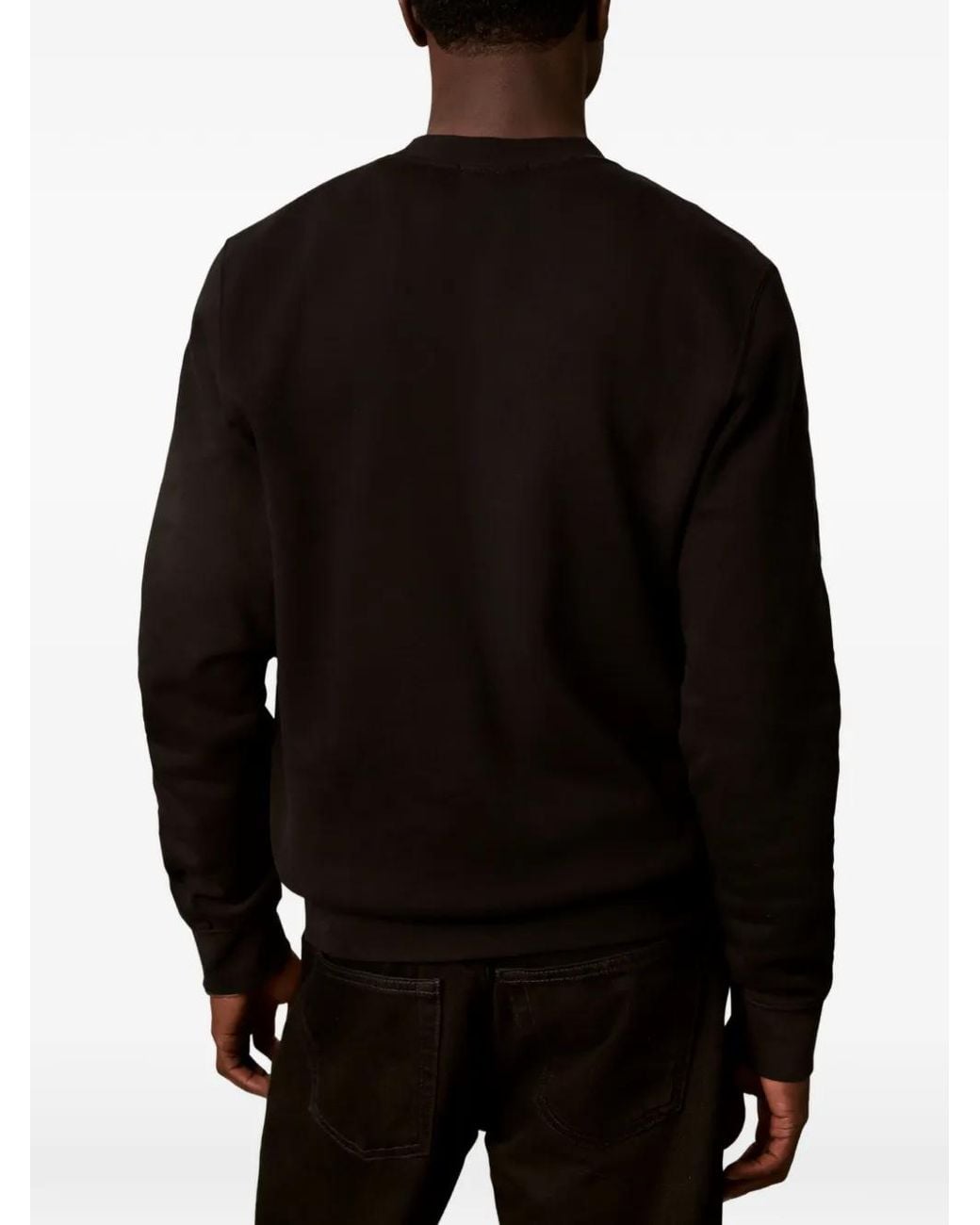 Calvin Klein Black Logo-Embroidered Sweatshirt for men