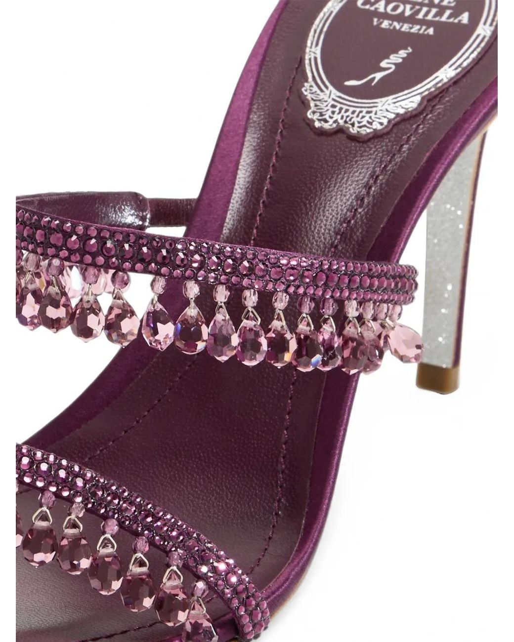 Rene Caovilla Pink Cleo Crystal-Embellished Tasseled Sandals