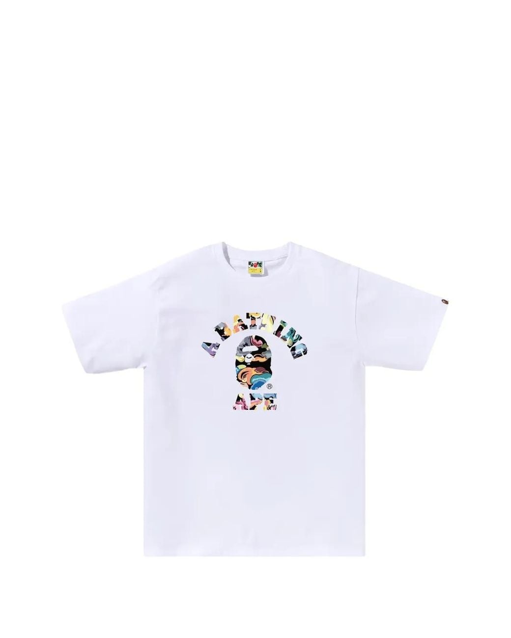 A Bathing Ape White Art Camo College T-Shirt for men
