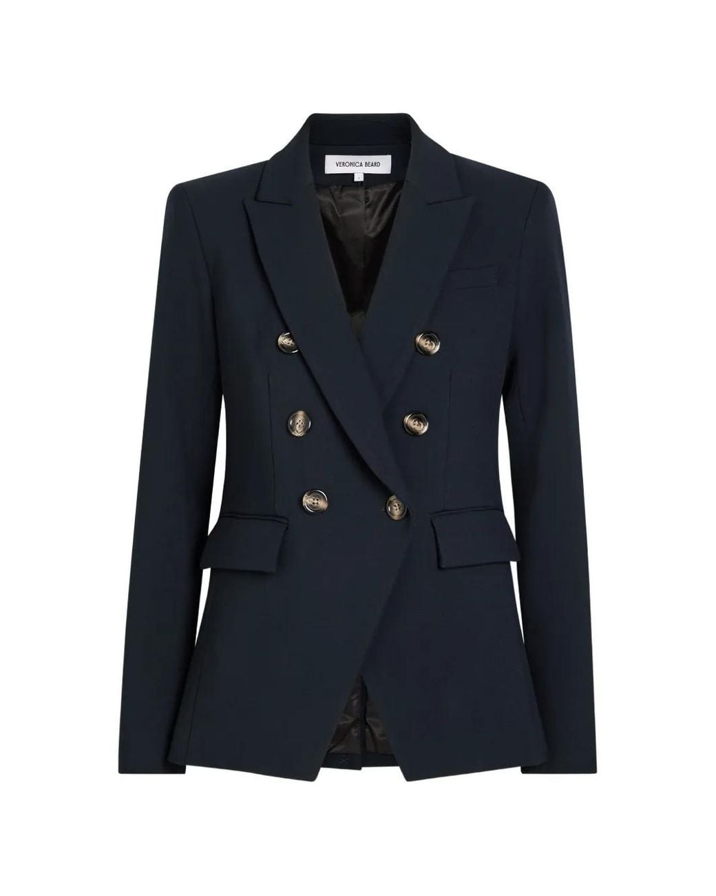 Veronica Beard Blue Miller Dickey Button Double-Breasted Blazer