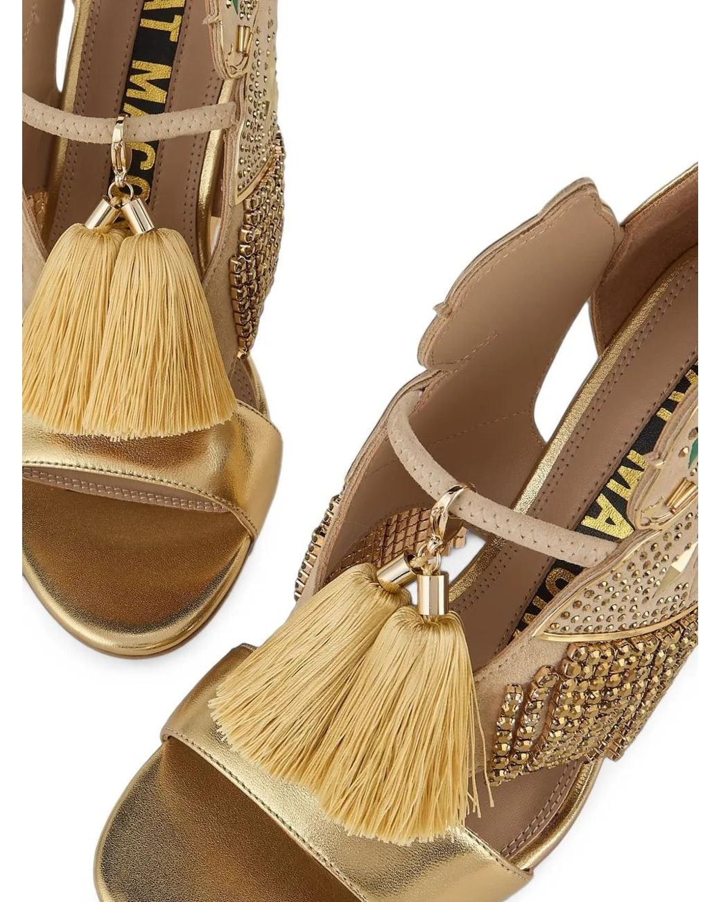 Kat Maconie Metallic Sandales Aya Panther Ornées D'Un Motif Léopard