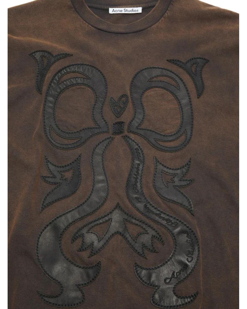 Acne Brown Printed T-Shirt Relaxed Fit