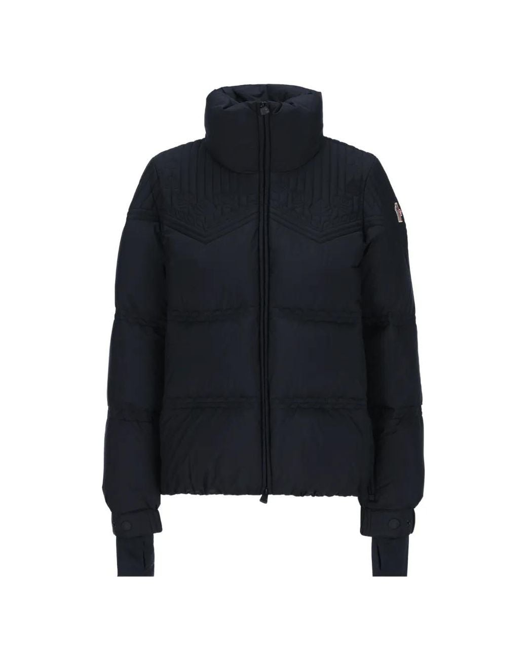 Moncler Blue Quilted Embroidered Jacket