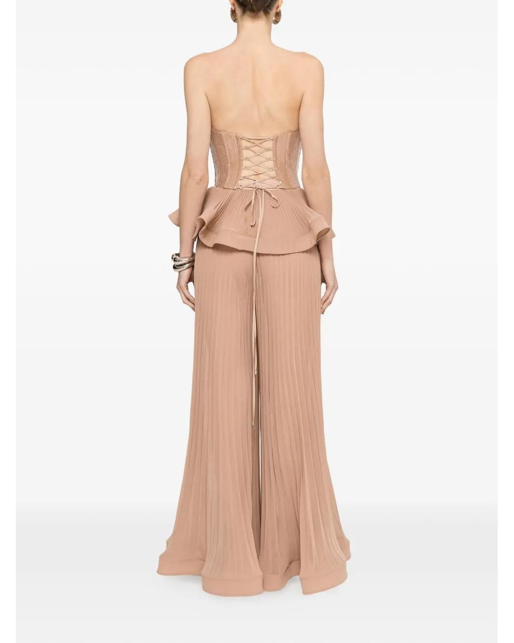 Nissa Natural Sequined Corset Top