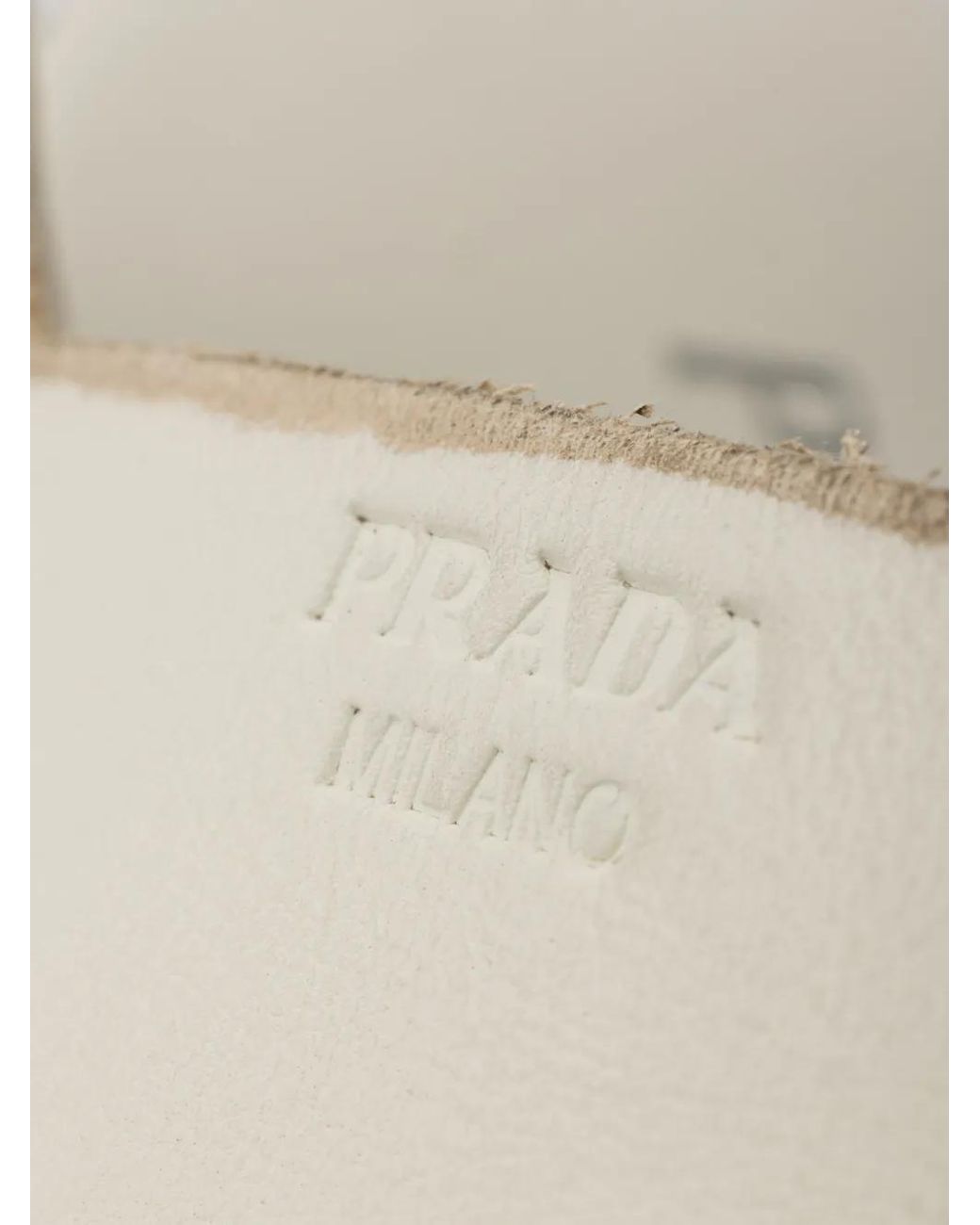 Prada White Antiqued Leather Sandals