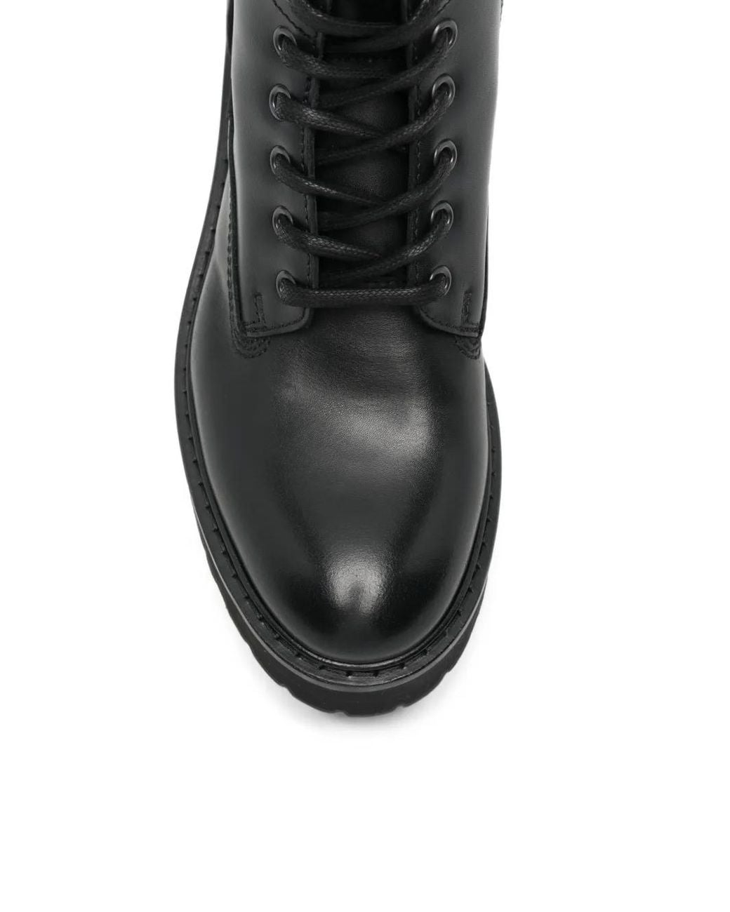 Woolrich Black Lace-Up Platform Ankle Boots