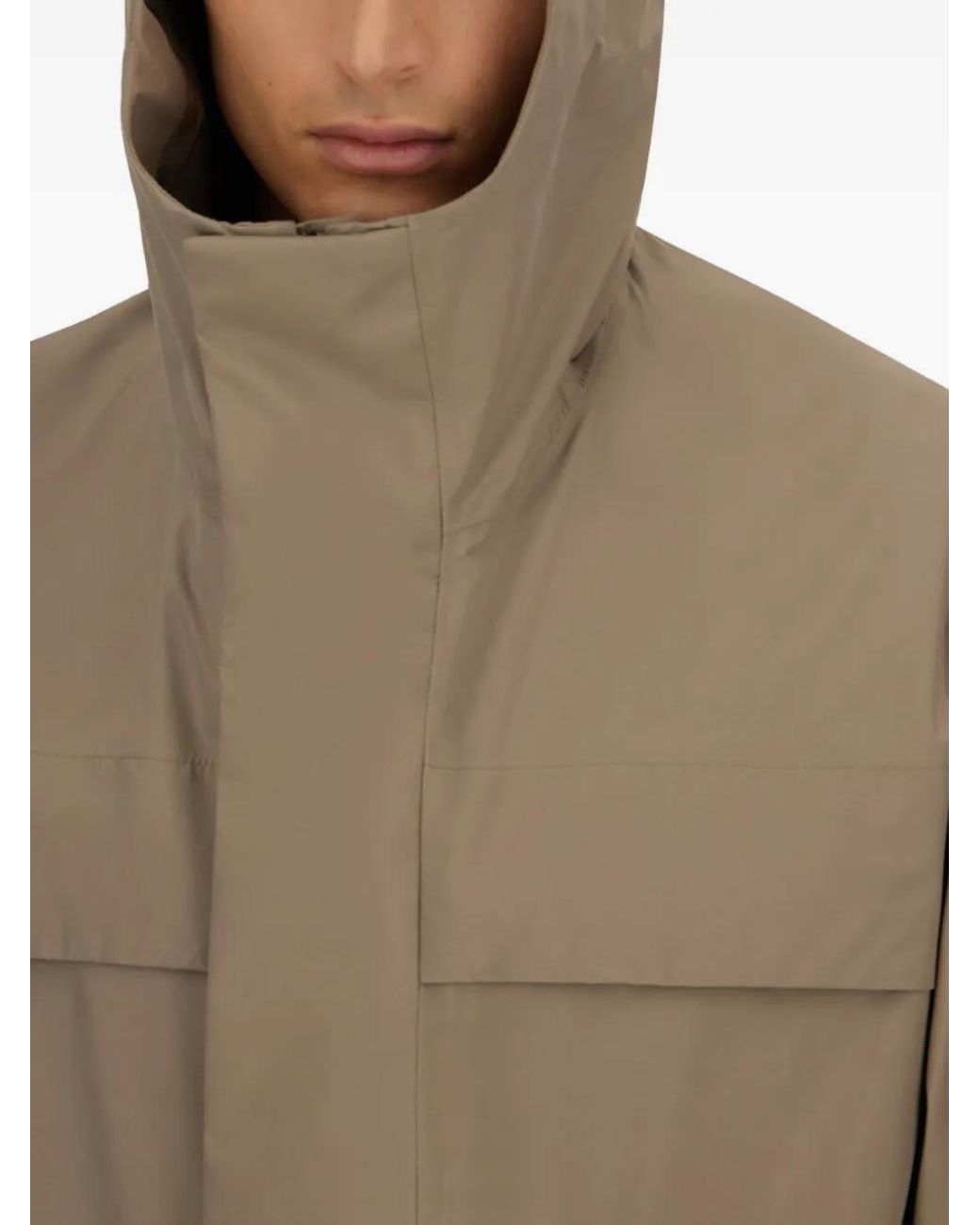 Herno Brown Veste Ample À Capuche for men