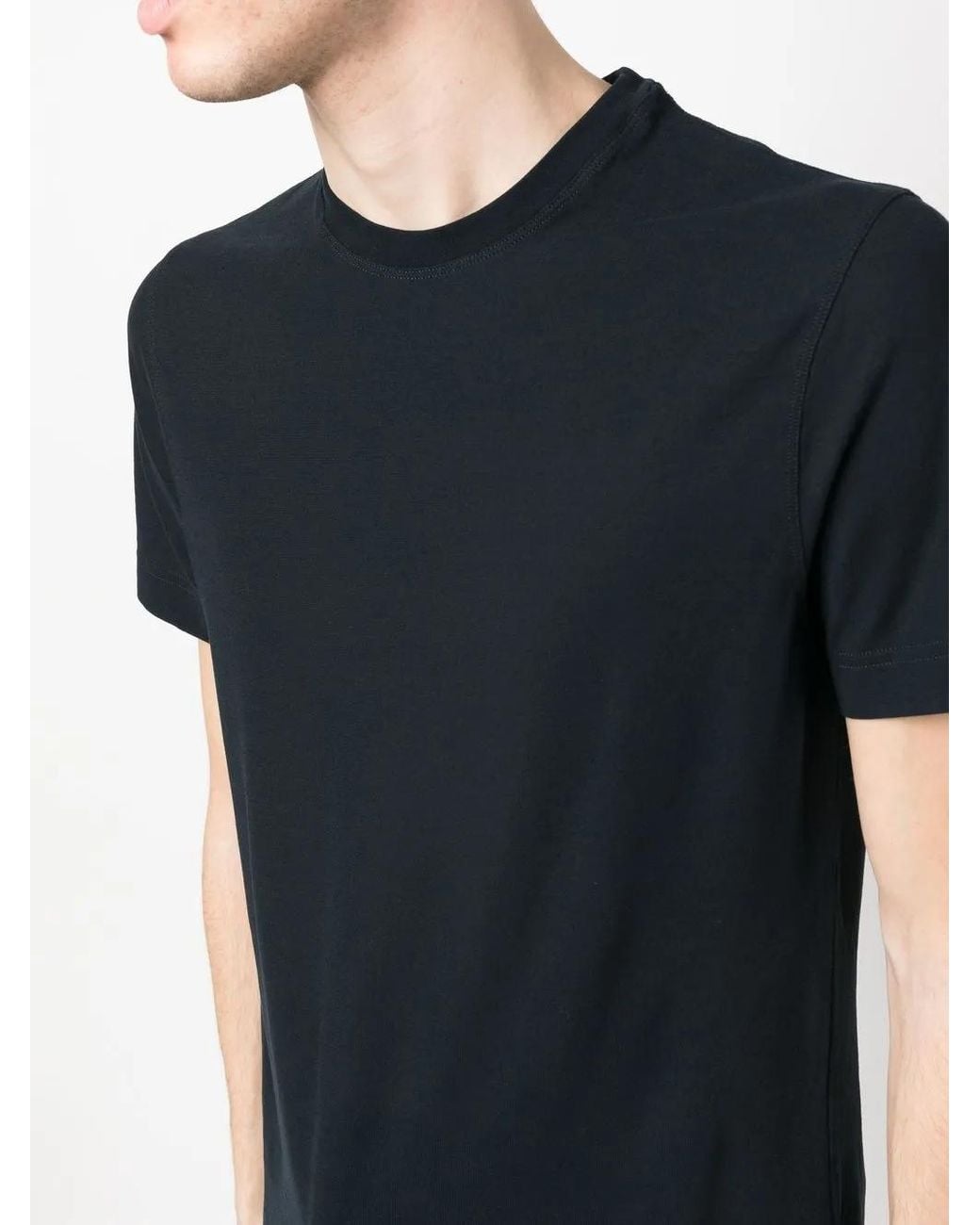 Zanone Black Ice Cotton T-Shirt for men