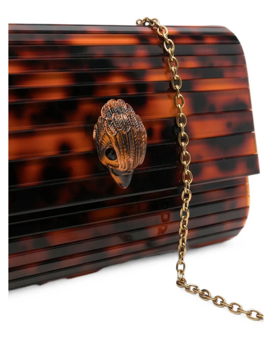 Kurt Geiger Brown Party Eagle Tortoiseshell-Effect Mini Clutch Bag
