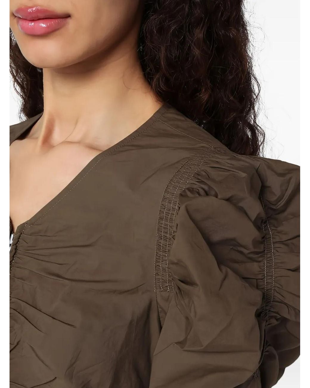 Isabel Marant Natural Briali Ruffled Zip-Up Mini Dress
