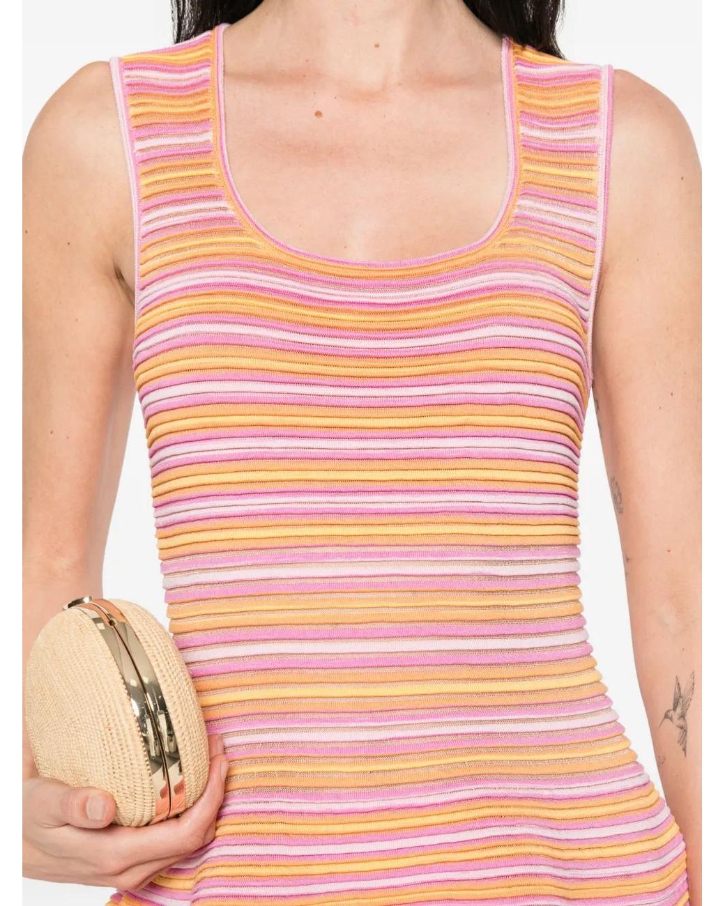 Jonathan Simkhai Pink Striped Mini Dress